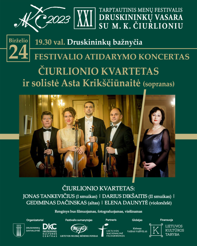 druskininkų vasara su M. K. Čiurlioniu atidarymo koncerto plakatas